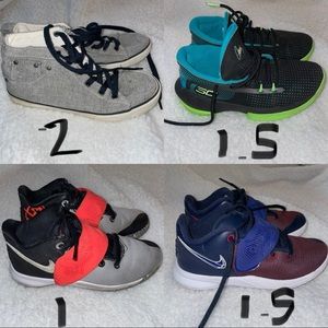 5 pair boys shoe bundle size 1, 1.5 and 2